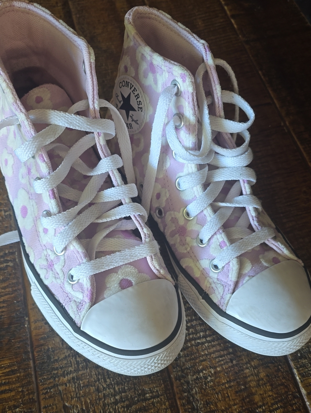 Purple Floral Converse